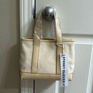 NWT STONEY CLOVER LANE SAND CANVAS TOTE